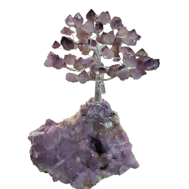 Amethyst crystal tree on a amethyst crystal base, 47cm high
