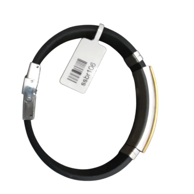 Rubber and stainless steel bracelet, Greek design