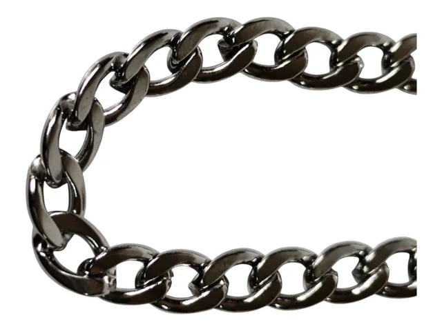 Stainless steel flat curb chain, 6 x 9mm, 1 meter