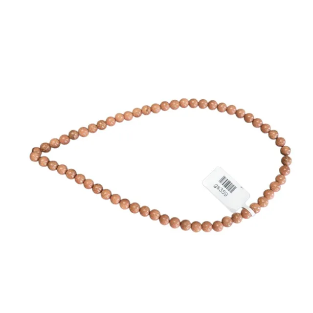 Gold Stone bead string, round, 6mm, 40cm