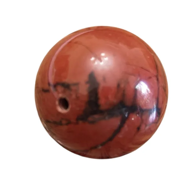 Red Jasper loose bead, 16mm diameter, 0.8mm hole