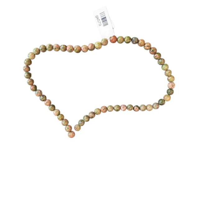 Unakite bead string, 7mm, round, 40cm