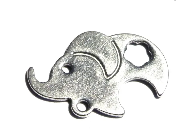 2x Elephant charm in stainless steel 19mm