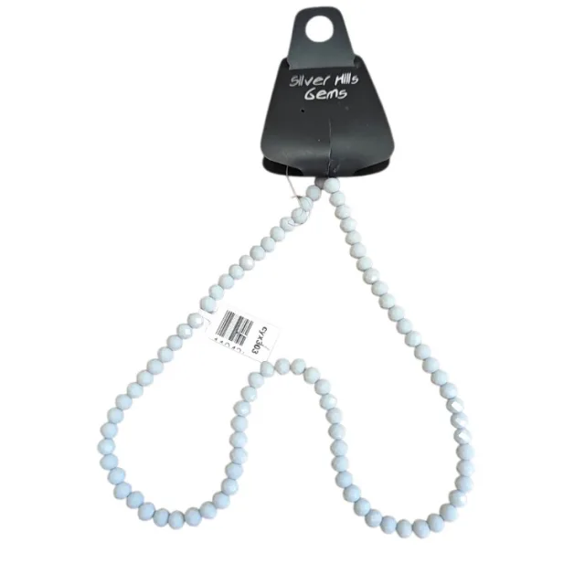 Glass bead string, faceted, rondelle, 5x6mm,Grey , 40cm
