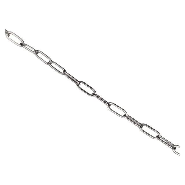 Stainless Steel paperclip chain, 2x6mm, 1 meter