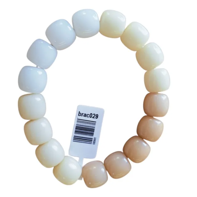 Ombre resin bracelet, amber, stretchcord