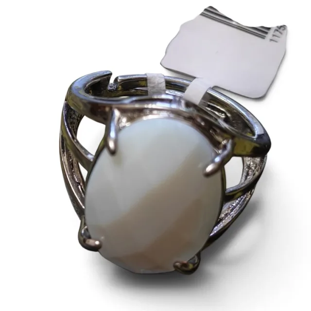 Mixed oval facet gemstone ring, adjustable sizes. Various gemstones.