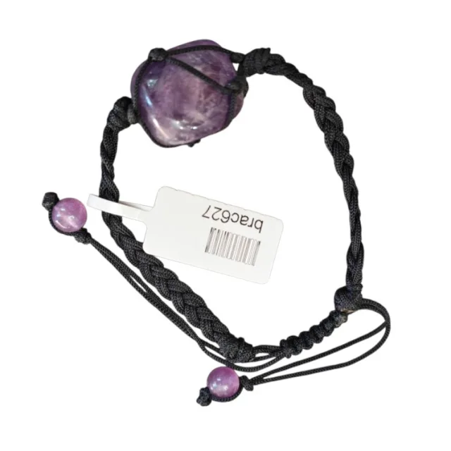 Woven tumble bracelet, Amethyst, adjustable