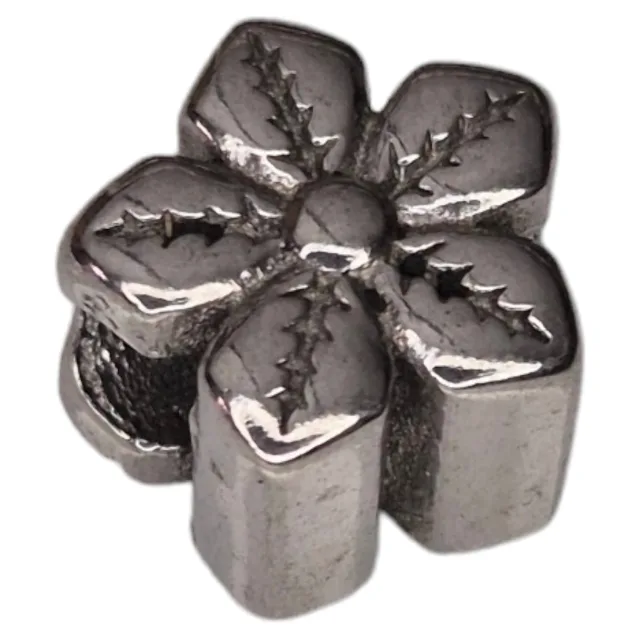 Bead in stainless steel, flower design, 11mm