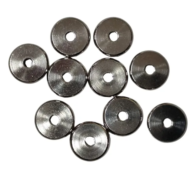 10x Disc bead in stainless steel, 9.9 x 2mm, 2.1mm hole