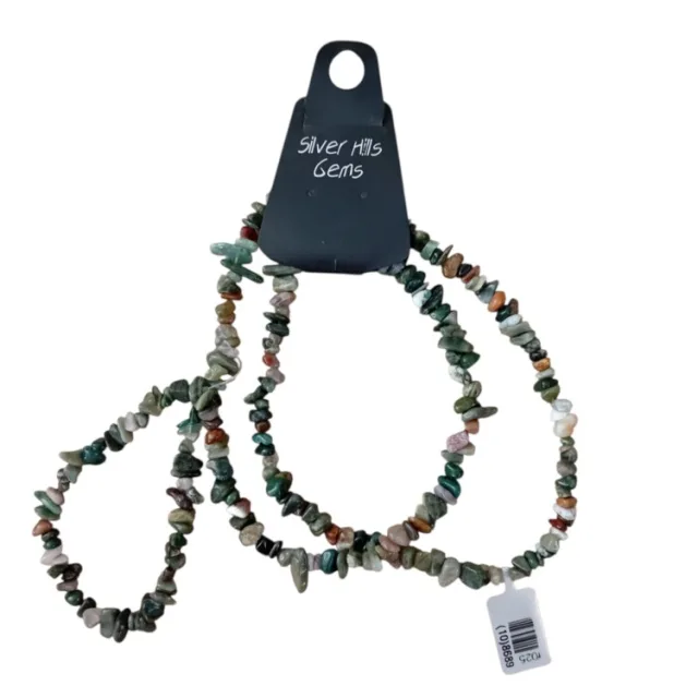 Indian agate chip string, 80cm long, 4-12mm chips