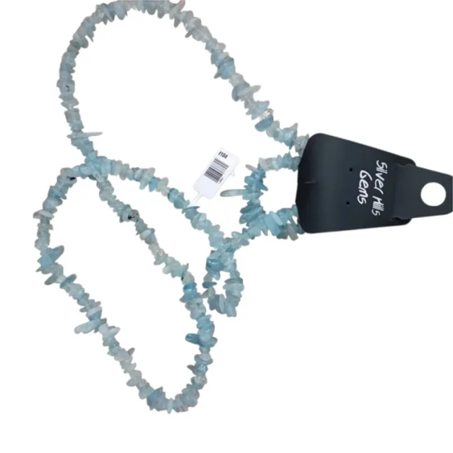 Premium Natural Aquamarine Chipstring (80 cm)