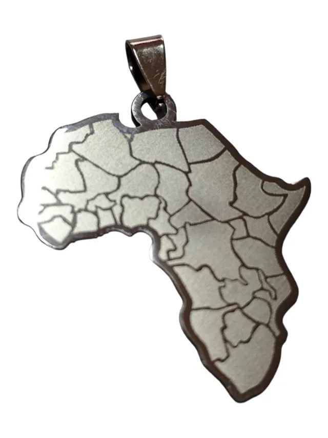 Continent of Africa, Stainless steel Pendant, 40mm