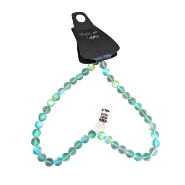 Mermaid Glass bead string, green, 8mm, 40cm
