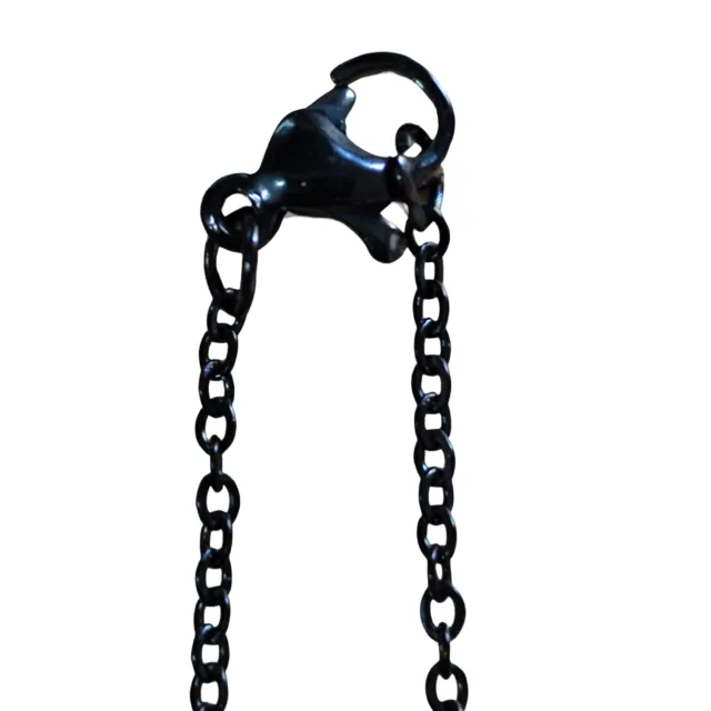 Stainless steel chain w clasp, 2mm, 45cm, black
