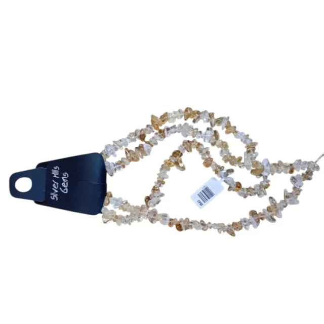 Citrine with quartz Chip string, A grade, 80cm