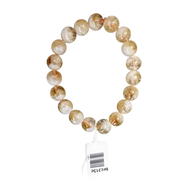 Citrine bracelet on stretchcord, 10mm