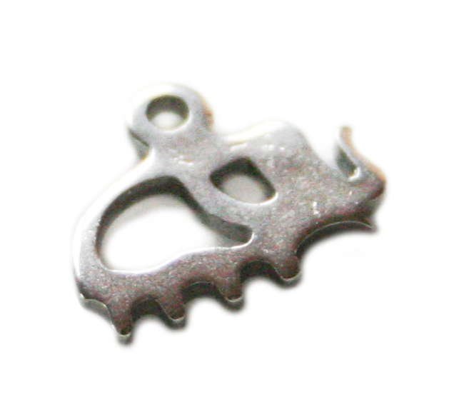 4 x Elephant charm in stainless steel, 10mm