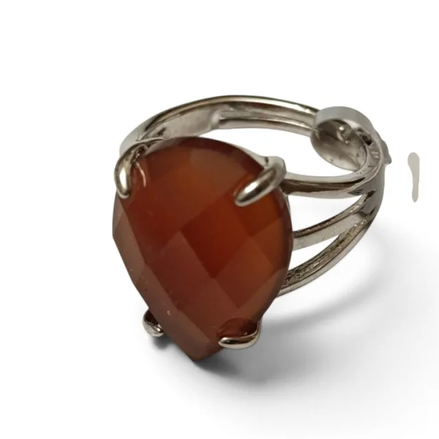Mixed teardrop facet gemstone ring, adjustable sizes. Various gemstones.
