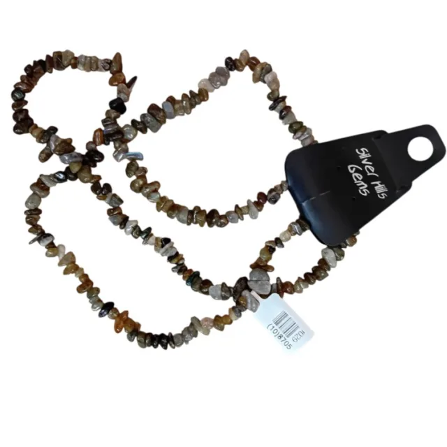 Dark labradorite chip string, 80cm long, 4-12mm chips