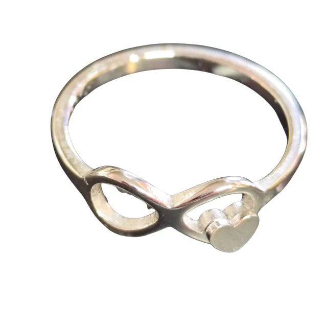 Stainless Steel Ring, Infinity Heart Design, size 19