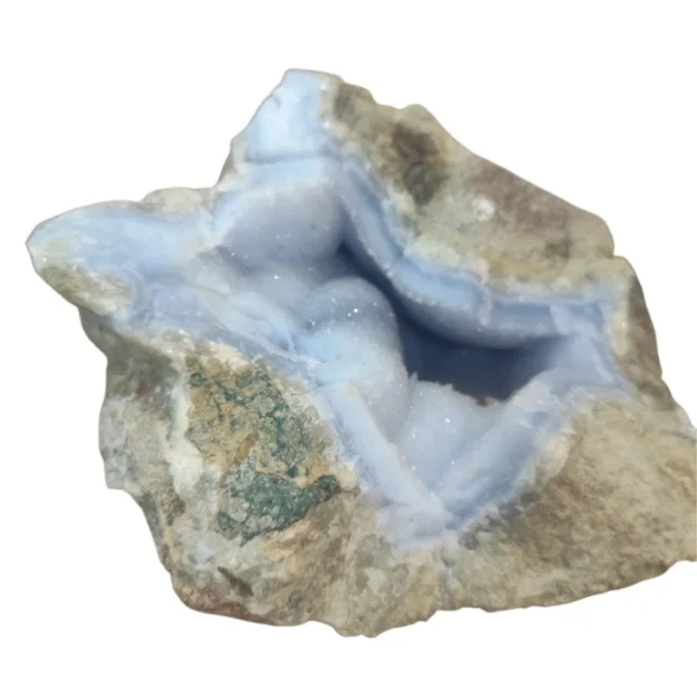 Blue agate Geode, Cabochon Quality, Malawi, 21 x 21 x 13cm, 4.30kg