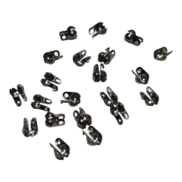 10 pairs Clamshell bead end, Stainless steel, 6mm