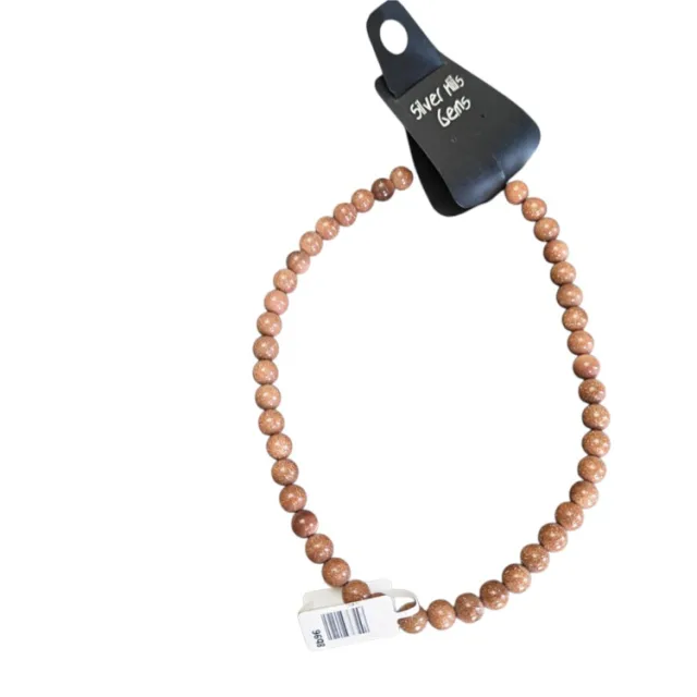 Goldstone bead string, round, 8mm, 39cm