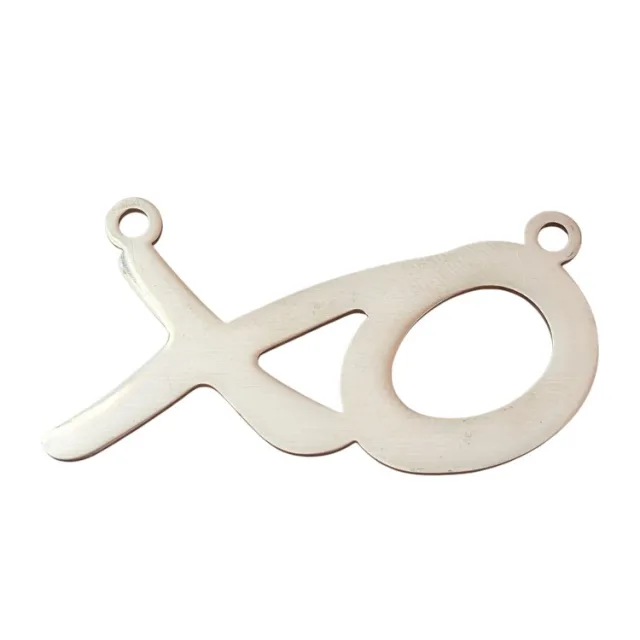 XO letter connector link, 36mm in stainless steel