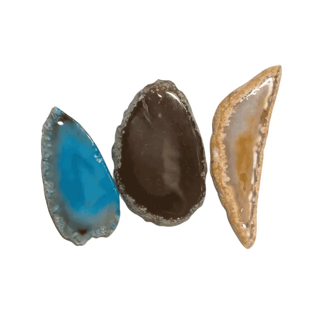Agate slice, assorted color, 7-9cm