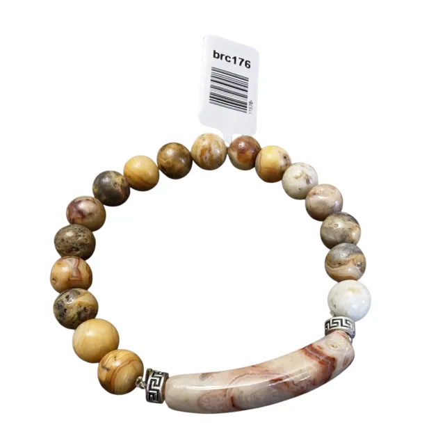 Crazy Agate bead bracelet, stretchcord