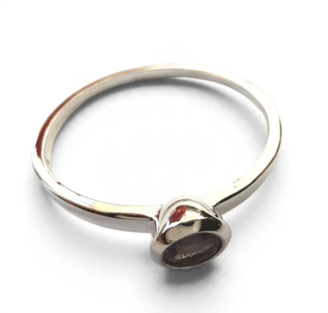Amethyst ring in 925 silver, Round, size 10