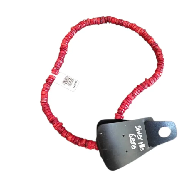 Red coral Heish disk shaped bead strand, 7-8mm, 38cm