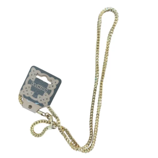 Gold Cuban Box Chain with lobster clasp, Stainless steel, 3.3mm wide, 60.5cm
