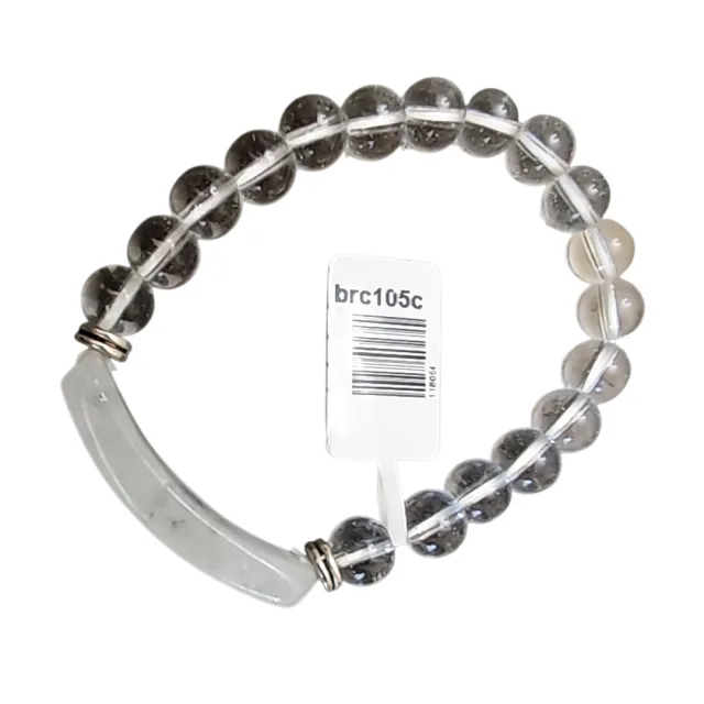 White Glass bridge bracelet 8mm