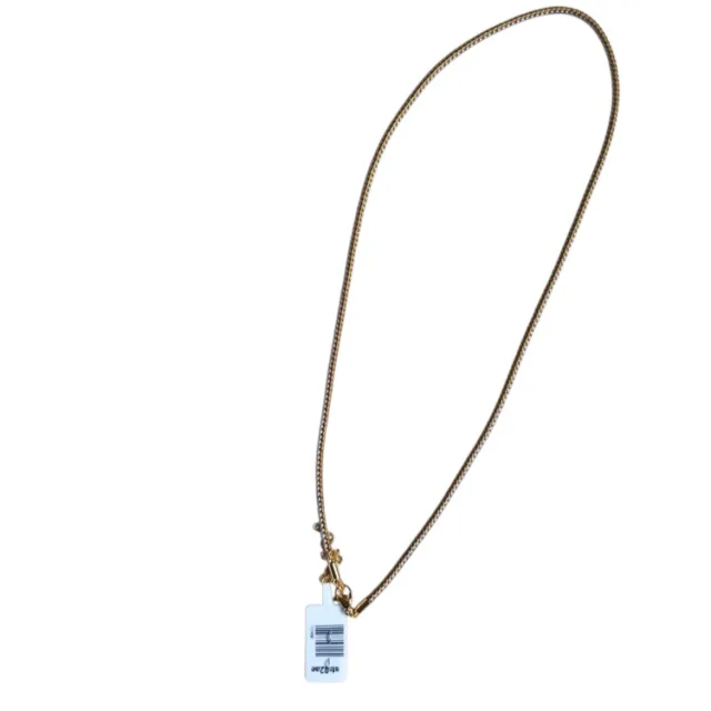 Woven fibre Khaki Green string w stainless steel clasp, 45cm w extender chain, Gold