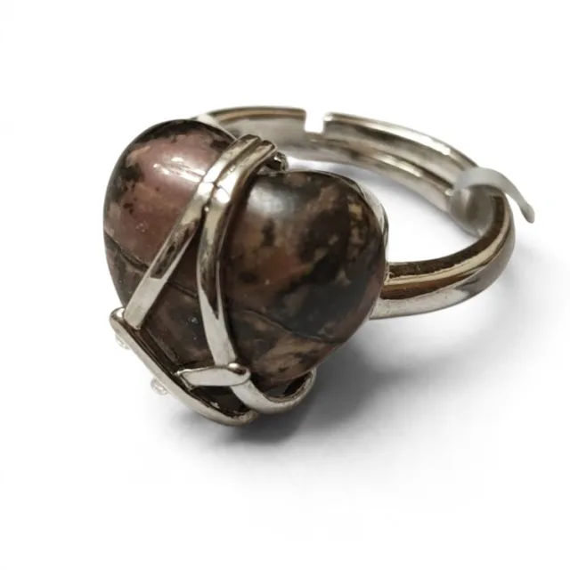 Heart gemstone ring, adjustable sizes. Various gemstones.