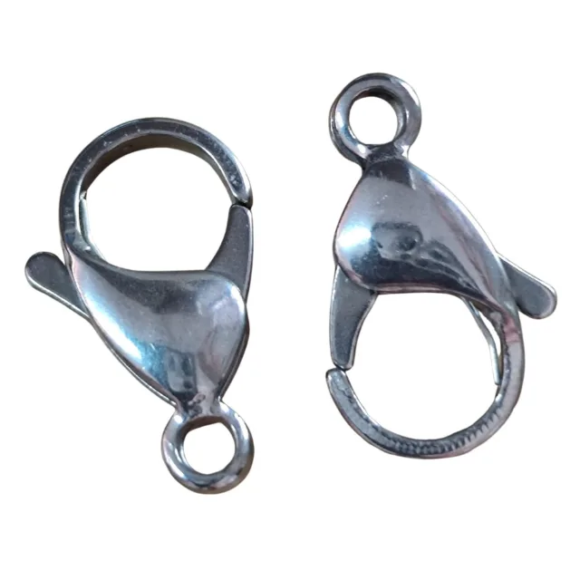 2x Stainless steel lobster clasp, 20mm