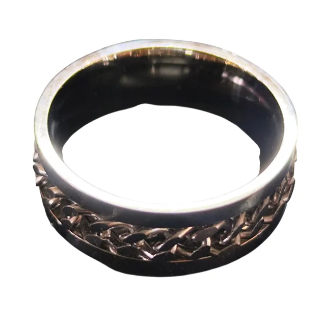 Stainless steel chain spinner ring, size 21