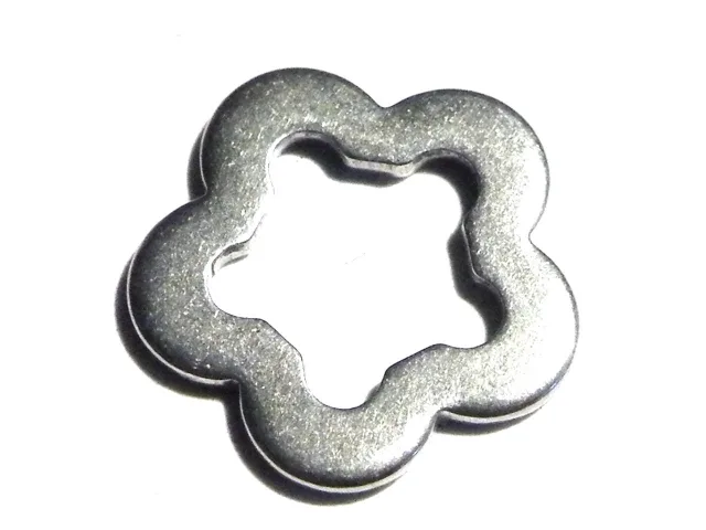 5x Flower charm in stainless steel 11.2mm