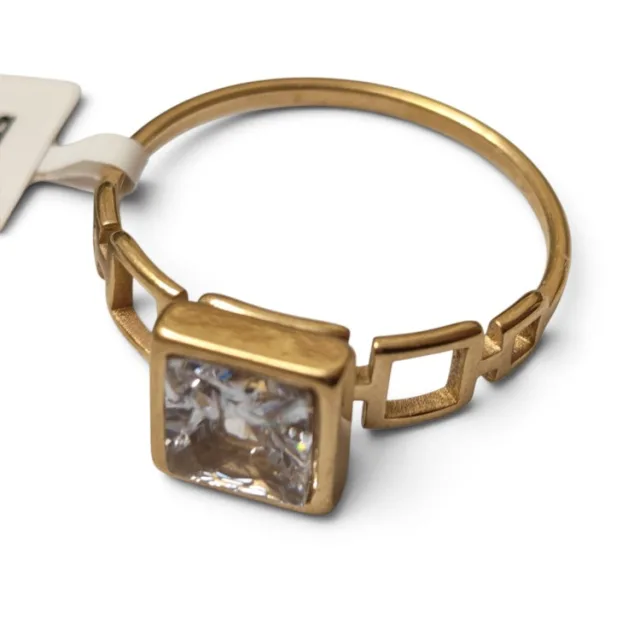 Stainless steel ring, size 6-13, Geometric Statement Ring, Gold