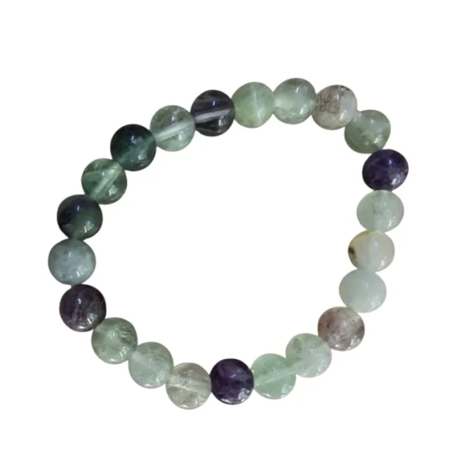 Rainbow Fluorite bead bracelet, 8mm, matte, stretchcord