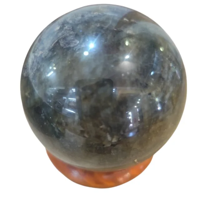 Labradorite Sphere on stand, 10cm high