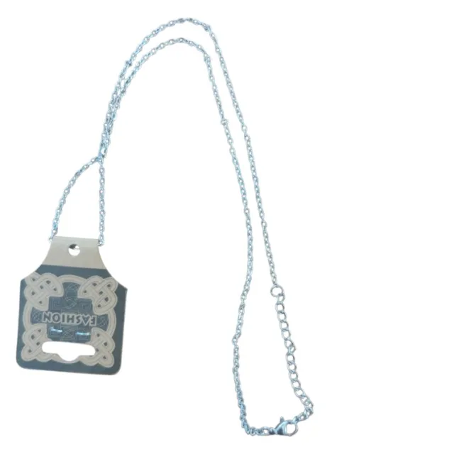 Cable chain with lobster clasp, Stainless steel, 2.1mm wide, 45.7cm+4.5cm extension chain