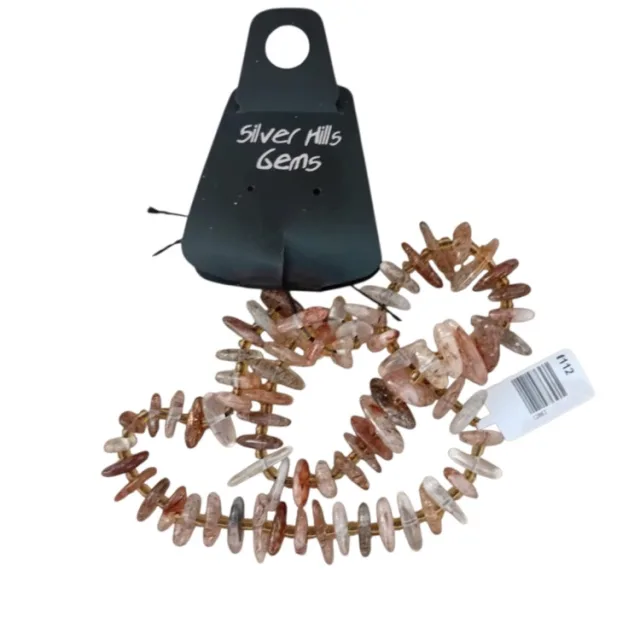 Natural Super Seven Flat-Tumbled Slice Bead Strand, 40 cm