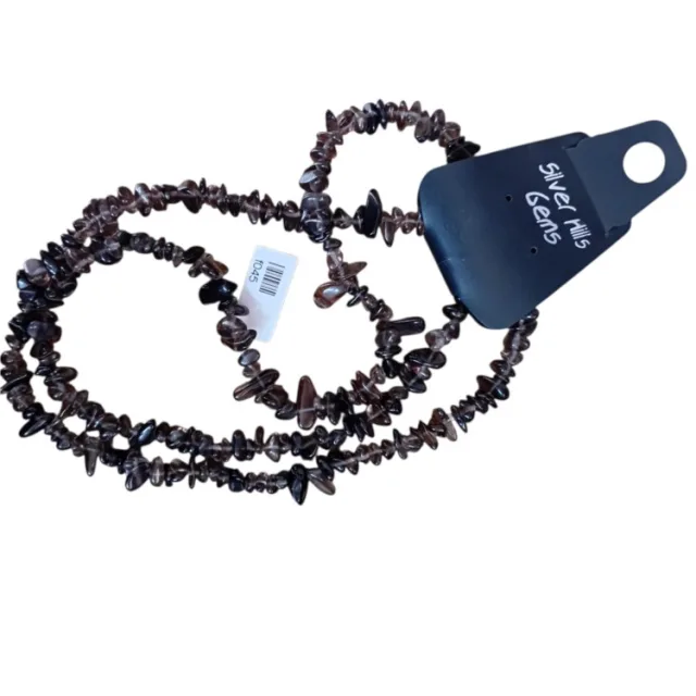 Smoky quartz chip string, 80cm