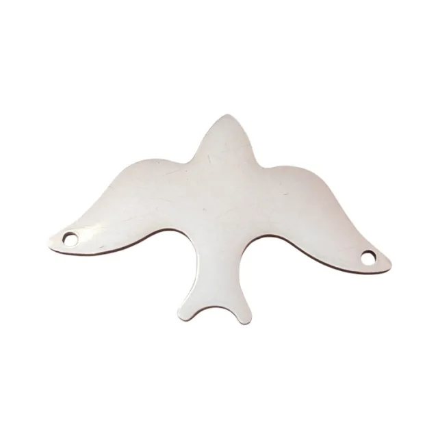 Bird connector charm, stainless steel, 27mm