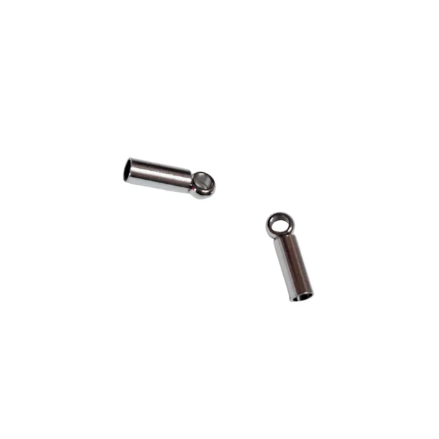 Pair of end caps for 1-1.5mm string in stainless steel