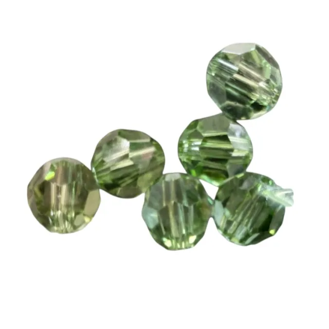 6x Swarovski round bead, 6mm, peridot