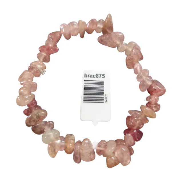 Strawberry quartz chip bracelet, Stretch cord